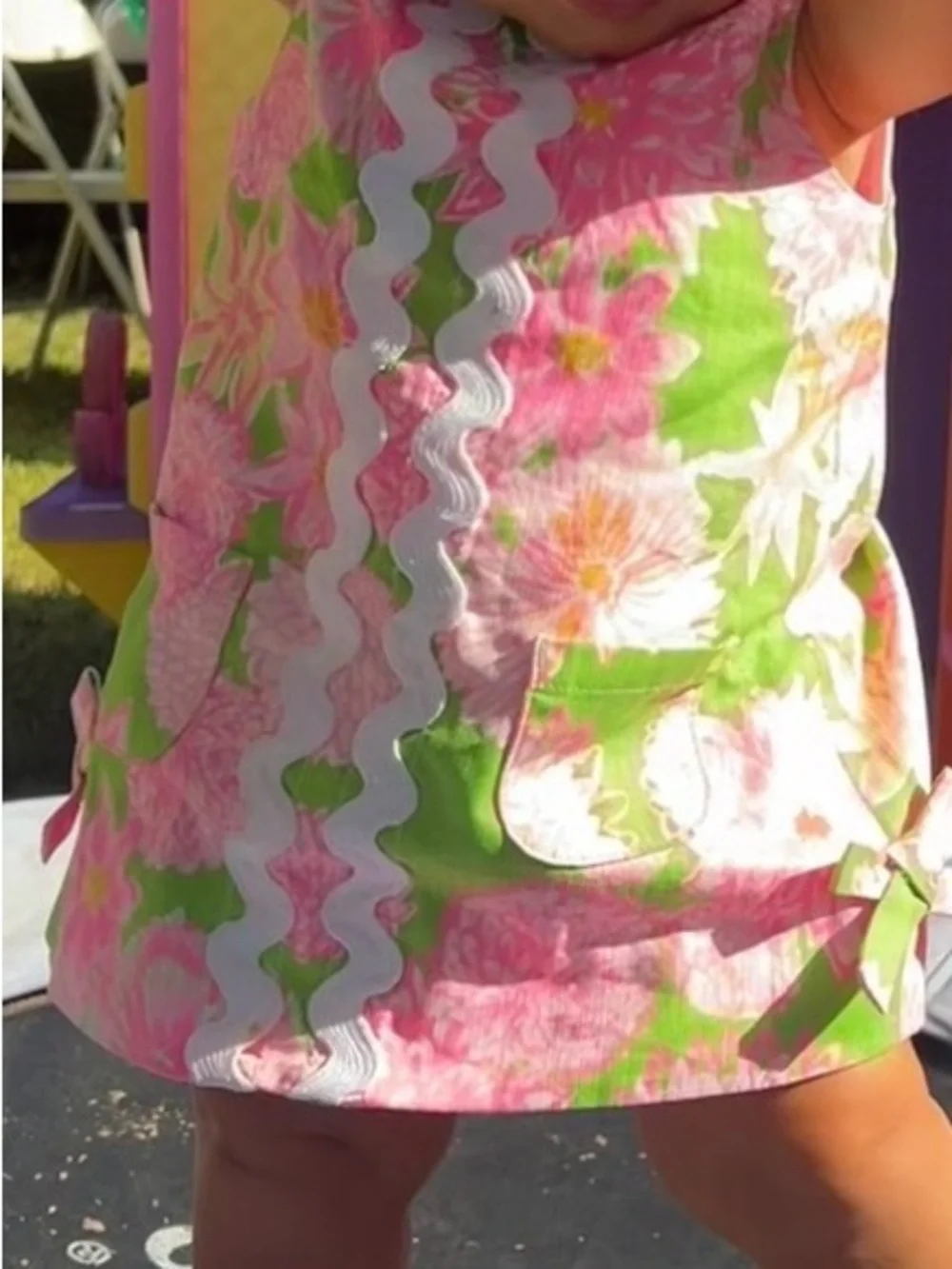 Lilly Pulitzer Girls Pink & Green Floral Dress Set